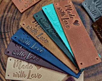 Personalized Leather Tags Custom Labels, Knitting Leather Labels, Custom Labels, Knitting Tags, Labels in leather, Personalized Gifts