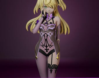 Fischl Genshin Impact STL - Anime Figure for 3D Printing - High Quality Digital Model