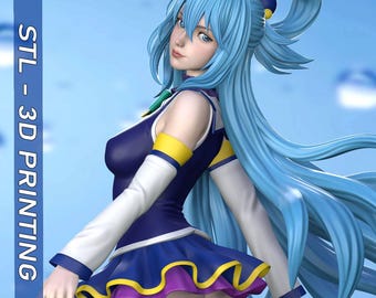 Aqua Konosuba STL - Anime Figure for 3D Printing - High Quality Digital Model