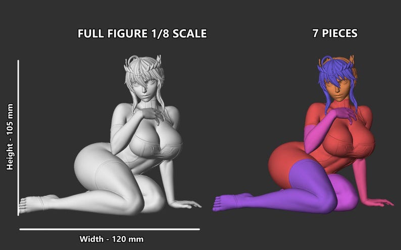 Artoria Pendragon Lancer STL - Anime Figure for 3D Printing - High Quality Digital Model image 3