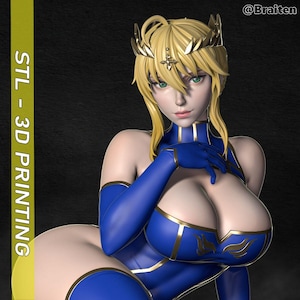 Artoria Pendragon Lancer STL - Anime Figure for 3D Printing - High Quality Digital Model image 1