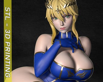 Artoria Pendragon Lancer STL - Anime Figure for 3D Printing - High Quality Digital Model