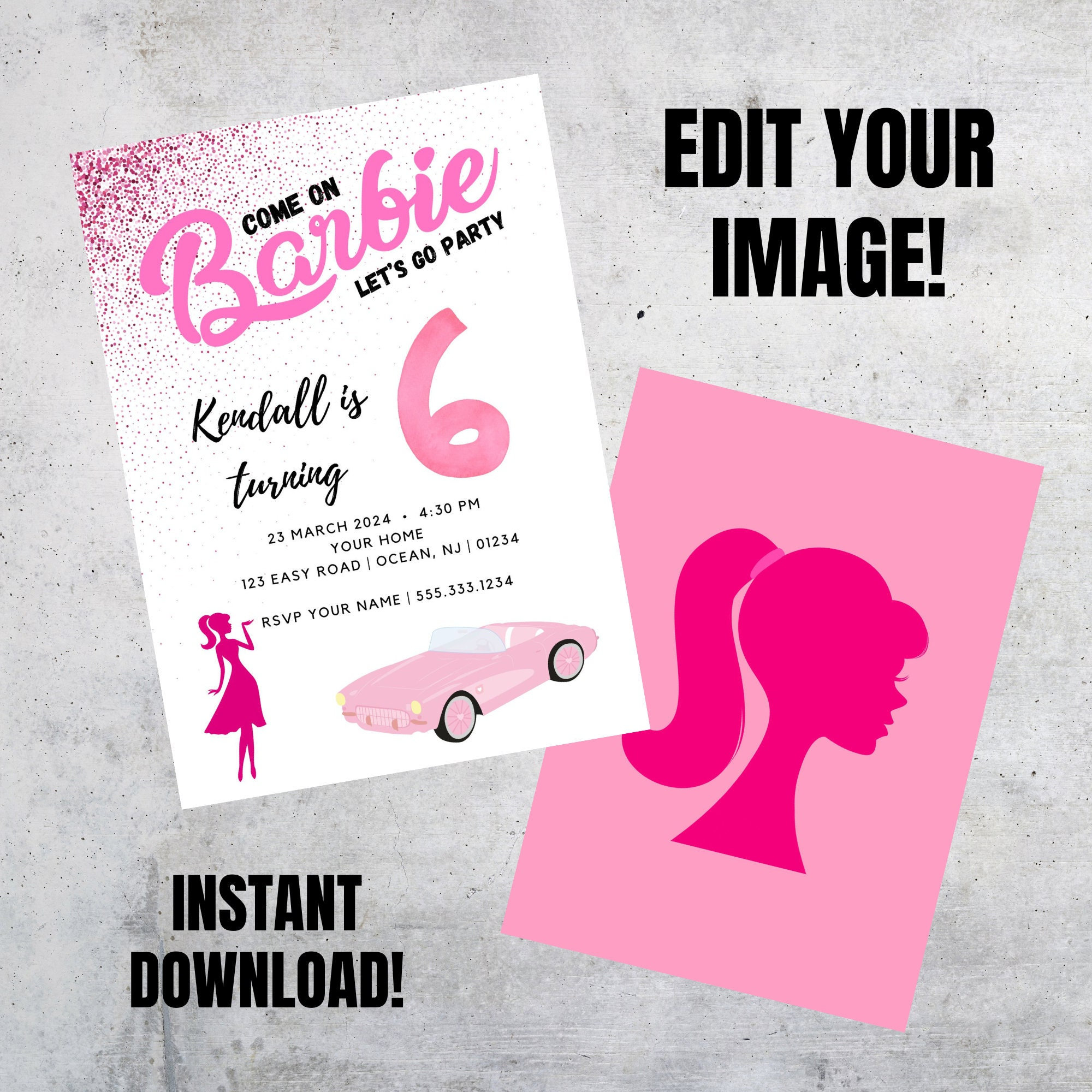 Birthday Invitation Barbie Come On Barbie Lets Go Party Download Edit Invitation