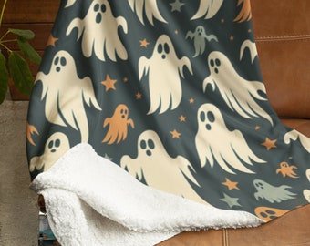 Ghost Blanket, Halloween Throw Blanket, Halloween Bedding