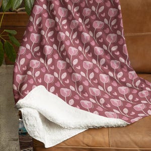 Valentines Blanket, Flower Throw Blanket, Love Blanket, Cute Throw Blanket, Valentines Day Throw