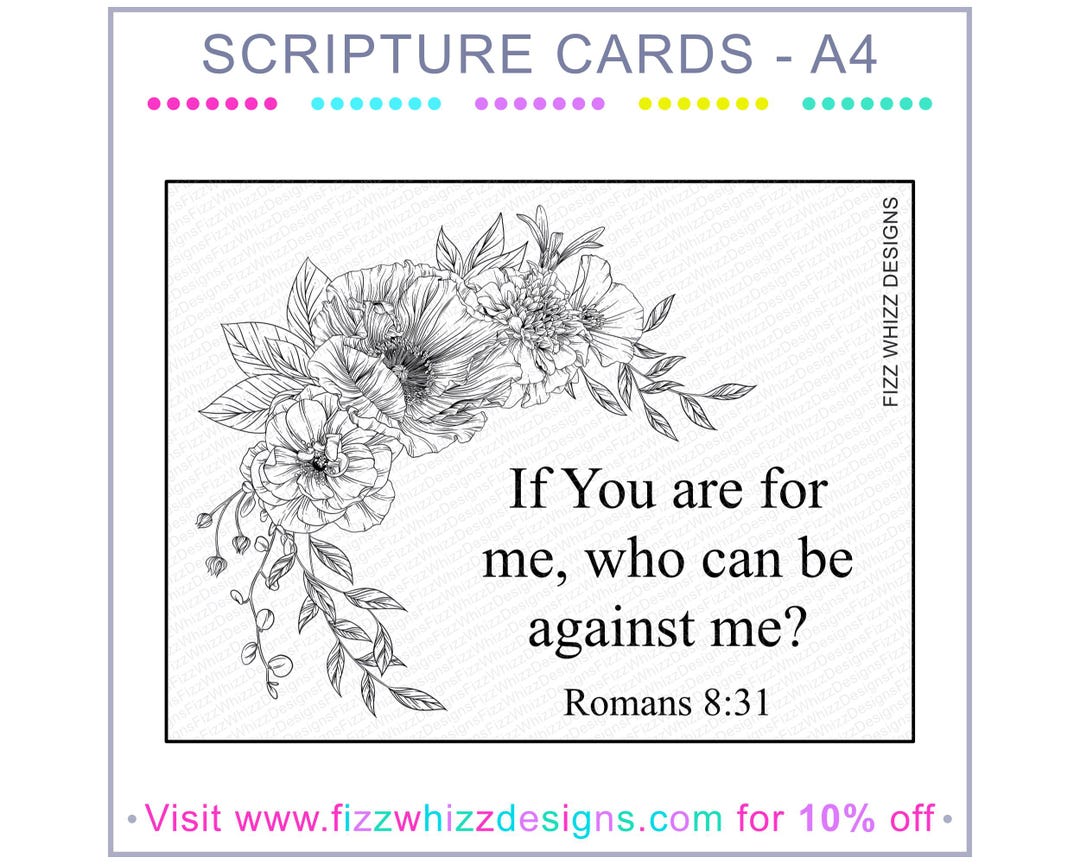 A4 | Floral Printable Scripture Cards – Bible Verse Cards | Digital ...