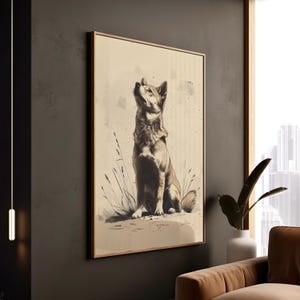 Shiba Inu Print: Minimalist Dog Lover Wall Art