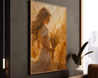 Virgo Decor Canvas, Celestial Wall Art, Elegant Woman, Horoscope Accent, Bedroom Gallery