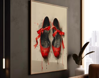 Rote Ballettschuhe Kunstdruck: Modern Dance Leinwand Dekor