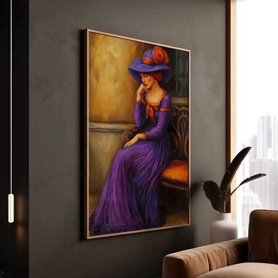 lady in purple dress painting Woman in Purple Dress by Allan R. Banks
