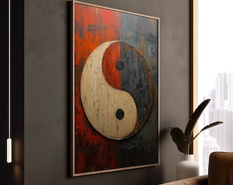 Yin Yang Abstract Canvas Print: Zen Spiritual Wall Art