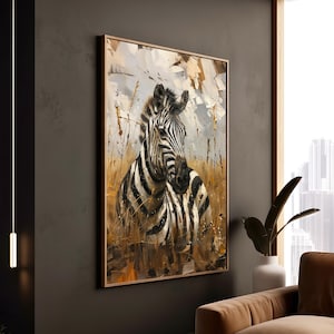 Zebra Abstract Print Unique African Wildlife Wall Decor Modern Canvas Artwork Unframed Home Office Safari Animal Framed Art