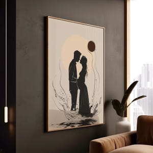 Paar Schwangerschaft Linie Kunstdruck Minimalistische Liebe Poster Moderne Kinderzimmer Leinwand Dekor herzerwärmend Inspiration Familie gerahmte Kunst