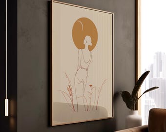 Feminist Line Art Print: Body Positivity, Female Empowerment Canvas Decor