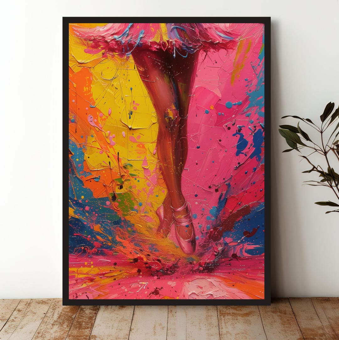 Colorful Abstract Dancer Print Modern Ballet Wall Art Poster Decor ...