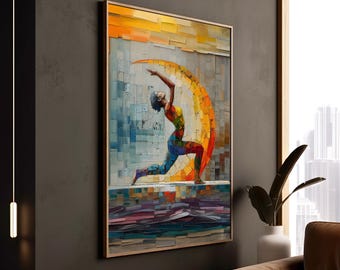 Modern Yoga Pose Art Print: Serene Meditation Room Decor
