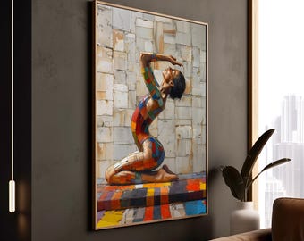 Colorful Yoga Art, Spiritual Poster, Mindfulness Style - Meditation Room Accent