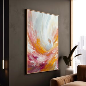 Ethereal Angel Swirl Poster, Ethereal Angel Swirl Poster, Abstrakt Gelassenen Wand Dekor, Pink Orange Farbtöne, Spirituelles Sein, Rolled Prints, Home Office Geschenk, Boho