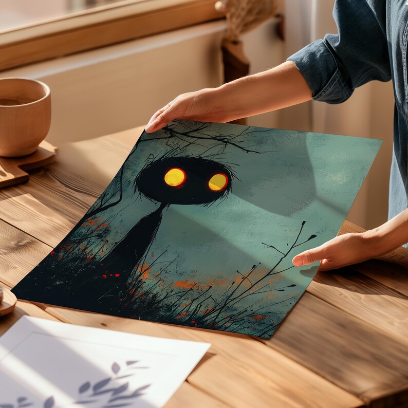 a person holding a piece of paper with a painting on it