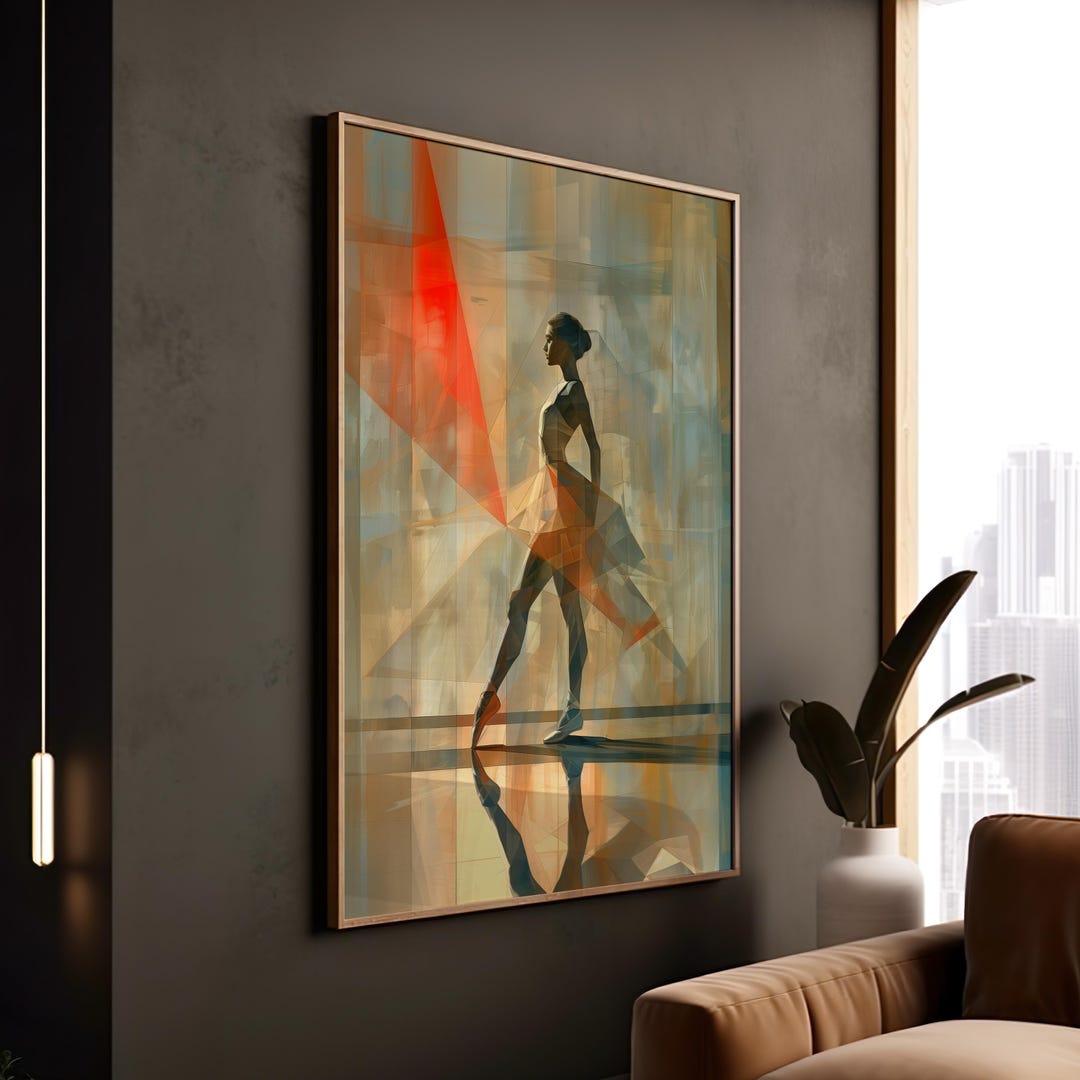 Abstract Ballet Dancer Print: Modern Geometric Canvas Art - Etsy