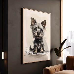 Yorkshire Terrier Art Print: Modern Dog Portrait, Chic Pet Wall Decor