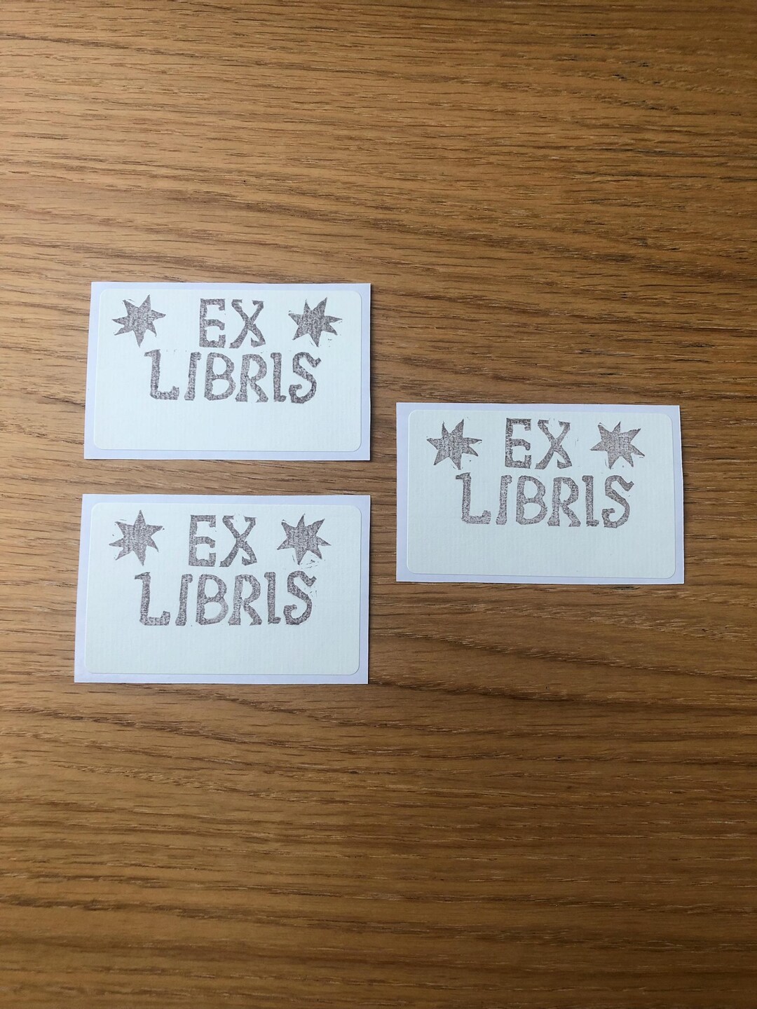 Ex Libris Bookplates Sticker Set, Bookplate Stickers, Lino Printed ...