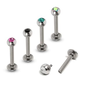 Titanium Internally Threaded Labret Stud: Lip & Tragus Piercing Jewelry