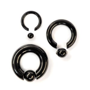 Black Titanium Captive Bead Ring: Prince Albert Piercing Jewelry
