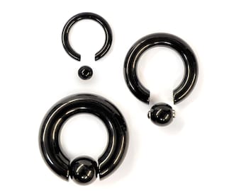 Black Titanium Captive Bead Ring: Prince Albert Piercing Jewelry