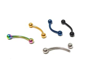 Barra Curva De Circonita Cúbica: Piercing Tipo Banana De Acero Quirúrgico De 16 G Para Ceja O Torre - México