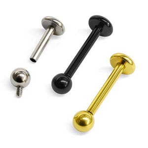 Pendiente de labio con implante de titanio: Joyería para piercing de labio con rosca interna