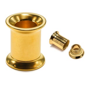 14K Gold Double Flared Ear Tunnels: Lobe Gauges 12g-24mm