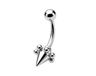 Unique spike belly ring piercing body jewellery navel rings size 14mm