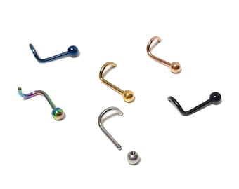 Titan Nostril Schraubbolzen : 20g-18g-16g Kugel-Nasenpiercing
