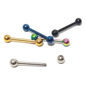 Titan Zunge Barbell Piercing Schmuck, Nippel Bar, Ohrknorpel Ohrringe - 18g 16g 14g Körperschmuck