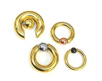 Titanium ASTM Implant Grade or Surgical Steel Captive Bead Ring: Handmade Septum / Prince Albert Jewelry