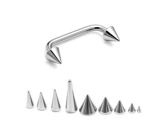Spike Staple Barbell, Surface Piercing Body Jewellery 16G 14G for Anti Eyebrow, Nape, Cleavage