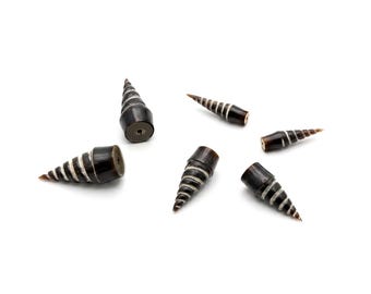 Natural hand Carved Buffalo Horn Loose Spike for 14G Body Jewellery Piercing