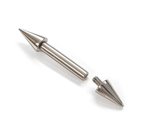 Piercing De Langue/téton En Titane 14G - Filetage Intérieur - Partie Arrière Plate - Avec Opale - Taille 18 Mm