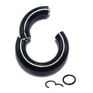 Black Titanium Clicker Ring: ASTM F136 Septum, Lip, Ear Piercing