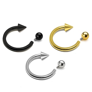 Titanium Ball/Spike Lip Ring: Internally Threaded 16g/14g Body Jewelry