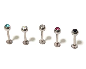 Titan Labret Ohrstecker: Lippen-Piercing mit Cubic Zirkonia