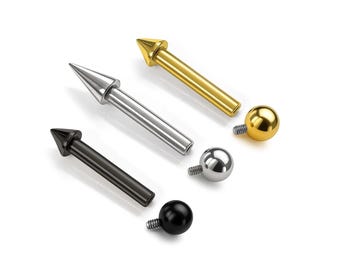 Titanium Helix Barbell Piercing: Internally Threaded Cartilage Jewelry