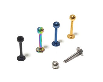 Titan Labret Ohrstecker: Flachrücken Lippen & Tragus Piercing