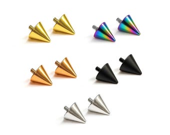 Titanium Cone Spike Ends: Internally Threaded Body Piercing Attachment