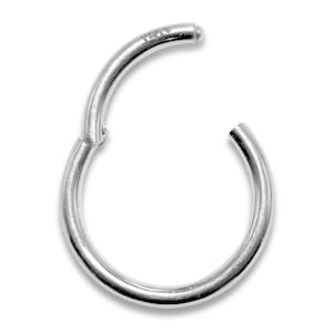 14K White Gold Lip Ring, Nose Hoop Septum Jewelry, Clicker hoops Earrings - 20g to 6g - Hand made Body Jewellery - Sold Individually