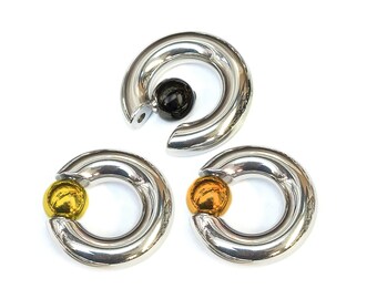 Titanium Ball Closure Ring: Handmade Surgical Steel Body Jewelry