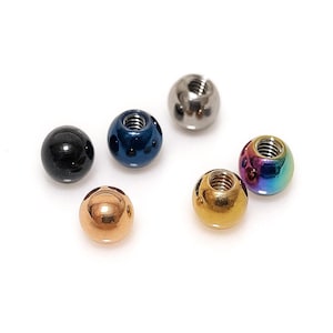 Piercing Ball Loose Parts for Body Jewellery External Threaded 2pcs - Accessories Replacement end barbells, Labrets and more