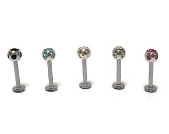 Titan Labret Ohrstecker: Kristall Lippen Piercing Schmuck
