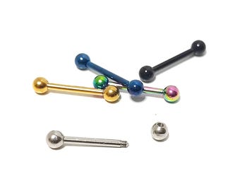 Nipple and Tongue Barbell: 18g 16g 14g Cartilage Piercing Jewelry